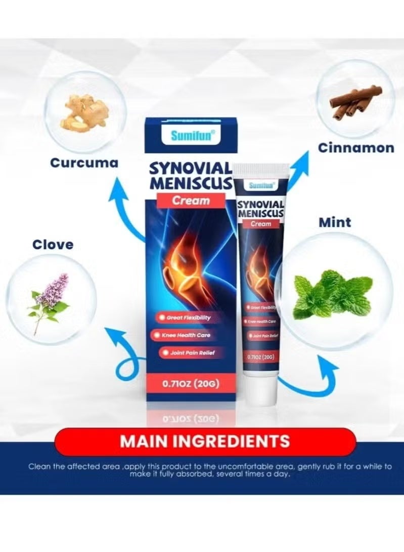 Sumifun Synovial Meniscus Cream Meniscus Pain Relief Cream Joint Pain Relief Cream Knee Care Cream for Joint Care Treatment Gel Pain Relief Cream Joint and Bone Therapy Cream Soothing Joint Cream 20g - Image 2